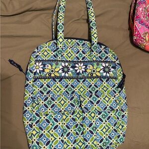 Vera Bradley Blue and Green Patterned Laptop Bag